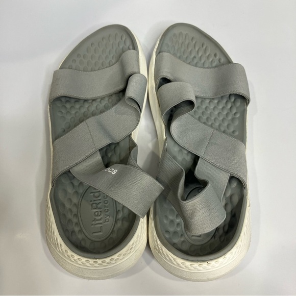 Literide by crocs gray slingback sandals casual summer womens size 10 - Picture 7 of 10